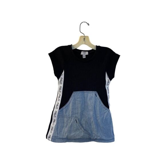 J.crew/ crew kids black and denim short sleeve dress size 3T - Picture 1 of 5